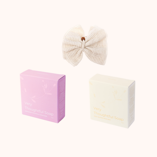 Soap Duo and Loofah Bundle - Geranium Patchouli / Shea Butter