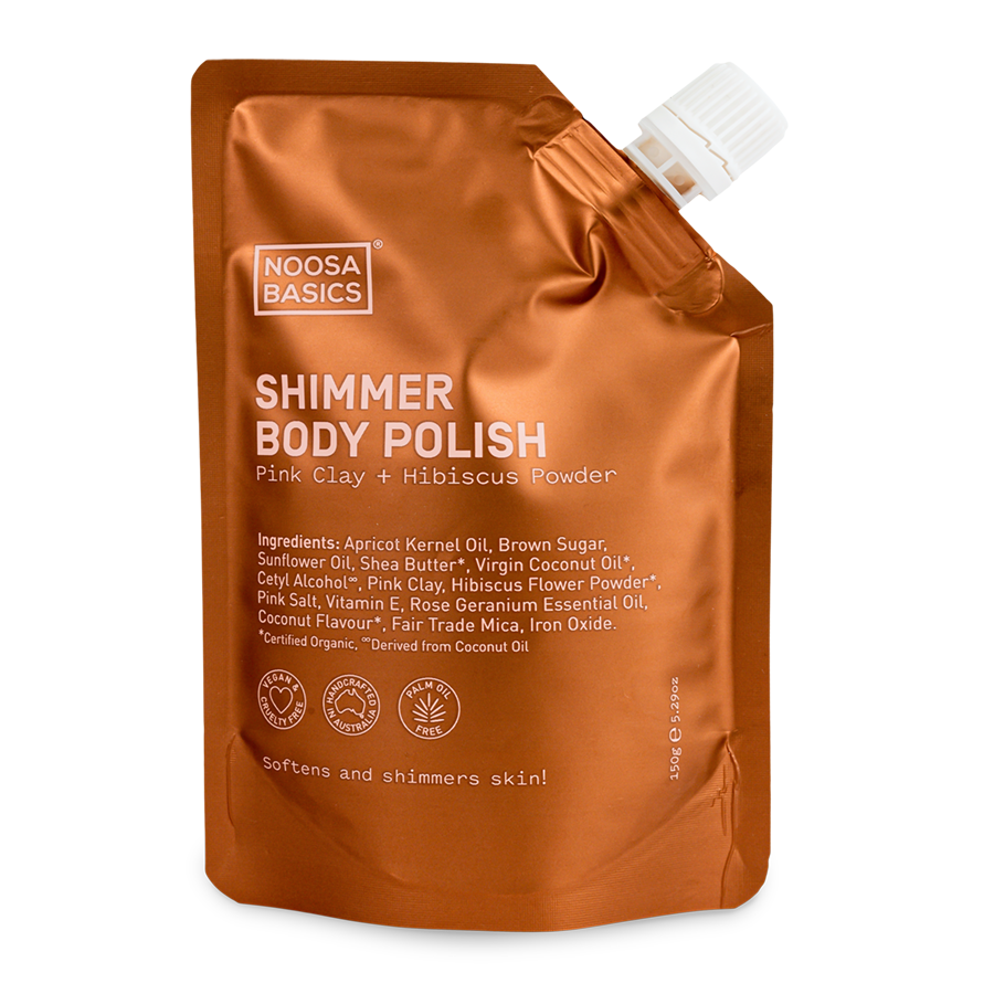 Noosa Basics Shimmer Body Polish Pink Clay + Hibiscus 150g