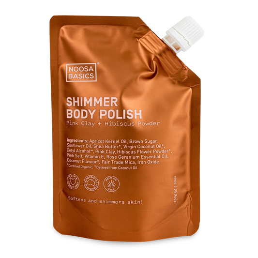 Noosa Basics Shimmer Body Polish Pink Clay + Hibiscus 150g