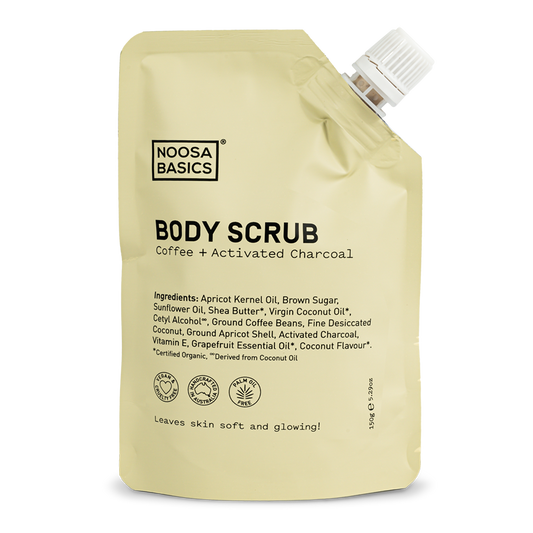 Noosa Basics Body Scrub Coffee + Activated Charcoal 150g